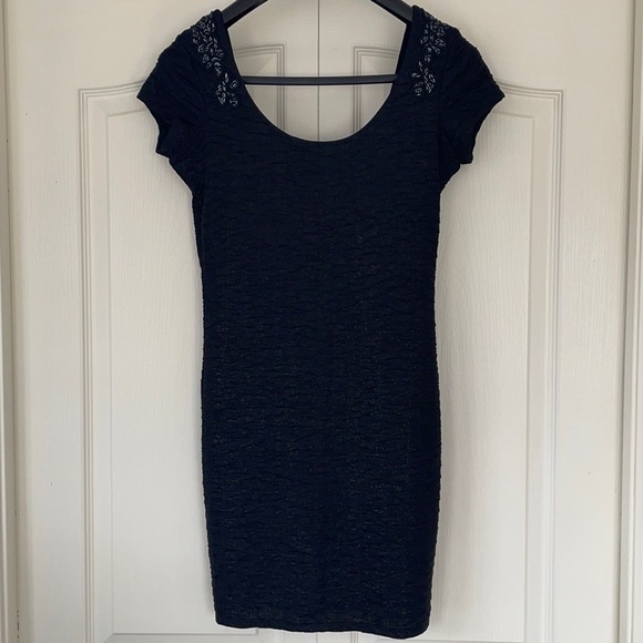Free People Beaded Body Con Low Back Dress S - Picture 7 of 12